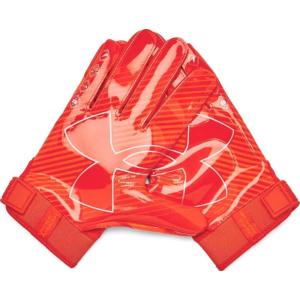 imageUnder Armour Mens F9 Nitro Football Gloves860 Dark Orange  Phoenix Fire  Metallic Silver