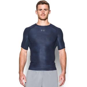 imageUnder Armour Mens Heatgear Armour Printed Short Sleeve Compression ShirtMidnight Navy Steel