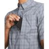 imageUnder Armour Mens Drift Tide 20 Plaid ShortSleeve TShirt466 Harbor Blue  Gravel  Steel