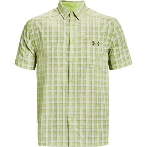 imageUnder Armour Mens Drift Tide 20 Plaid ShortSleeve TShirtLime Foam 368Tent