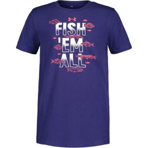 imageUnder Armour Boys Outdoor Short Sleeve TShirt CrewneckSonar Blue Fish
