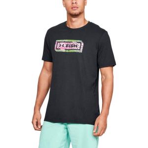 imageUnder Armour Mens Fish Icon Novelty TShirtBlack 001Trail Green