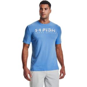 imageUnder Armour Mens Fish Strike ShortSleeve TShirtCarolina Blue 475Halo Gray