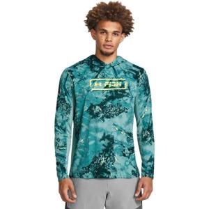 imageUnder Armour Mens Isochill Shorebreak Camo Hoodie482 Radial Turquoise  Radial Turquoise  Sonic Yellow