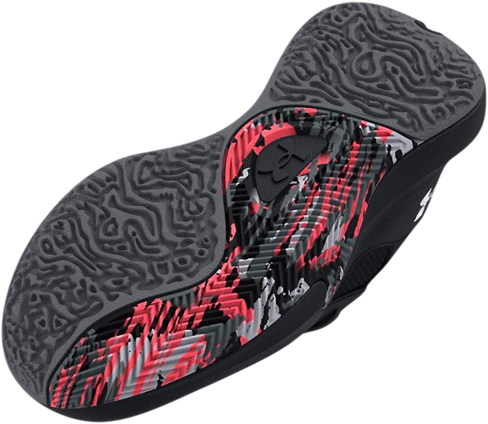 imageUnder Armour Kids Grade School Lockdown 6 Basketball Shoe002 BlackBlitz RedWhite
