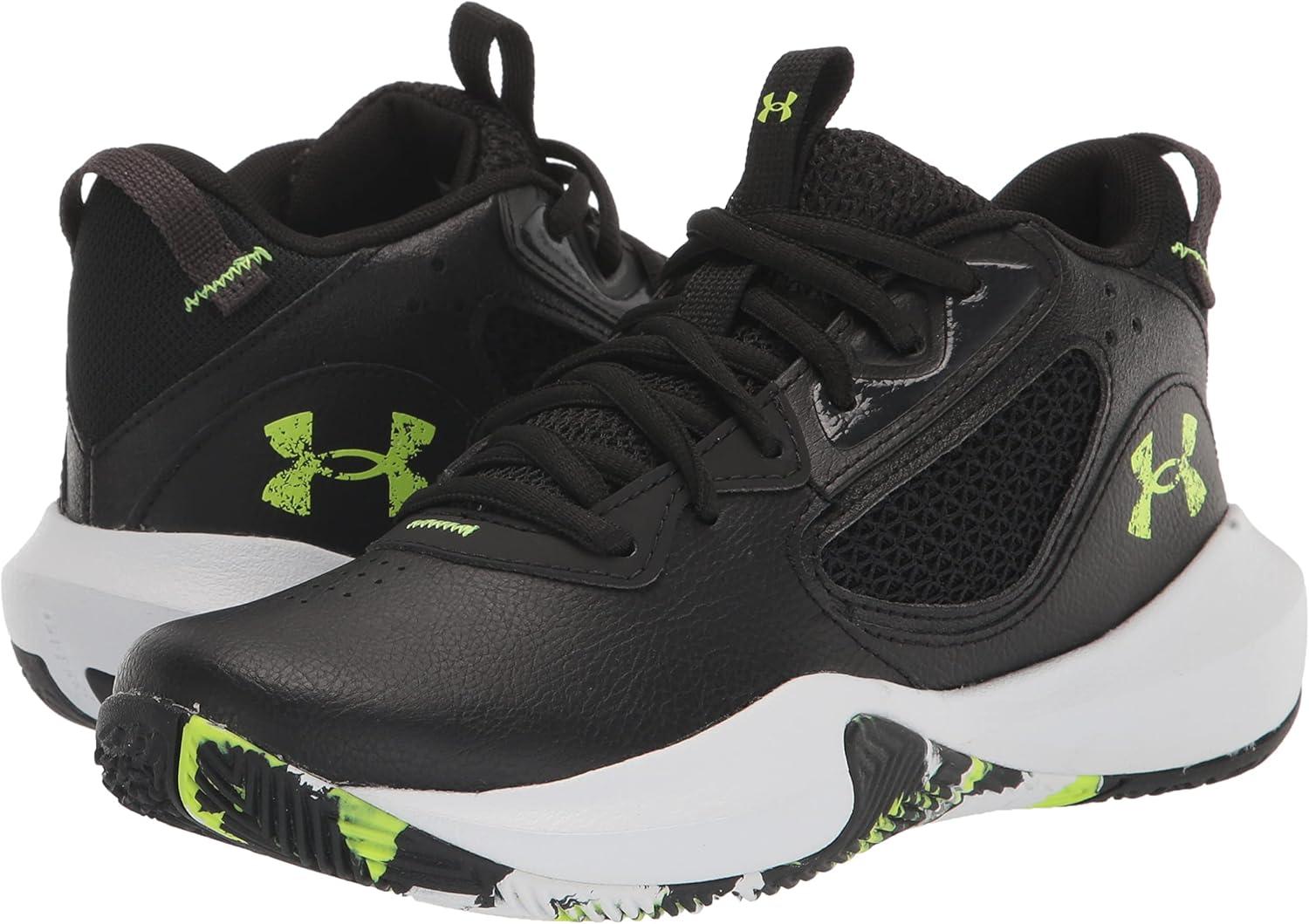 imageUnder Armour Kids Grade School Lockdown 6 Basketball Shoe004 BlackGray MistLime Surge