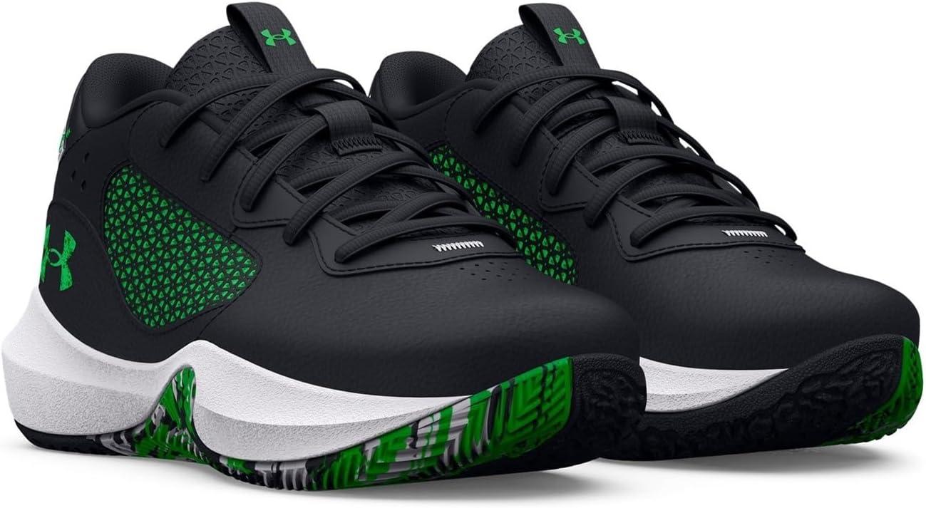 imageUnder Armour Kids Grade School Lockdown 6 Basketball Shoe005 BlackWhiteGreen Screen