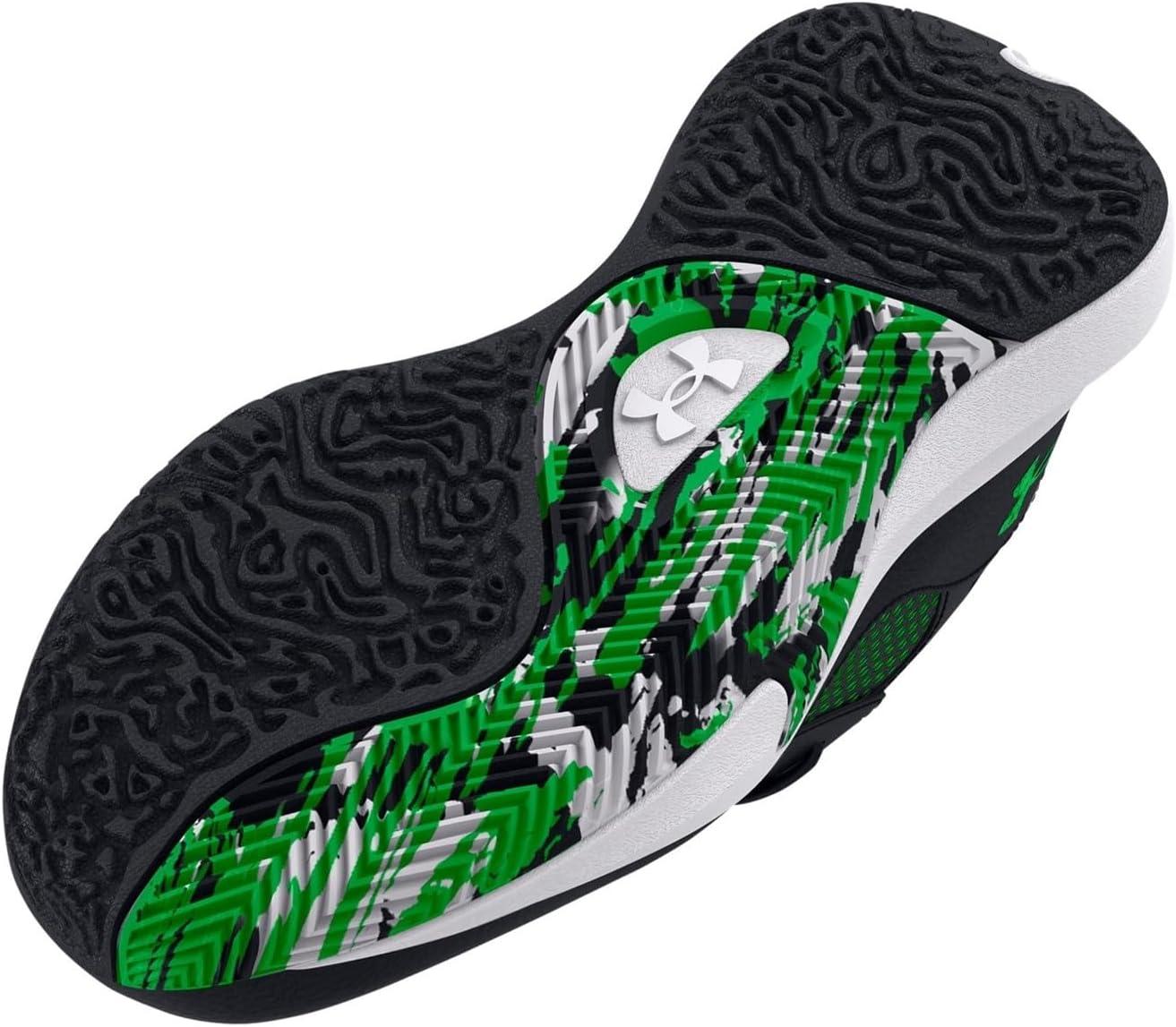 imageUnder Armour Kids Grade School Lockdown 6 Basketball Shoe005 BlackWhiteGreen Screen