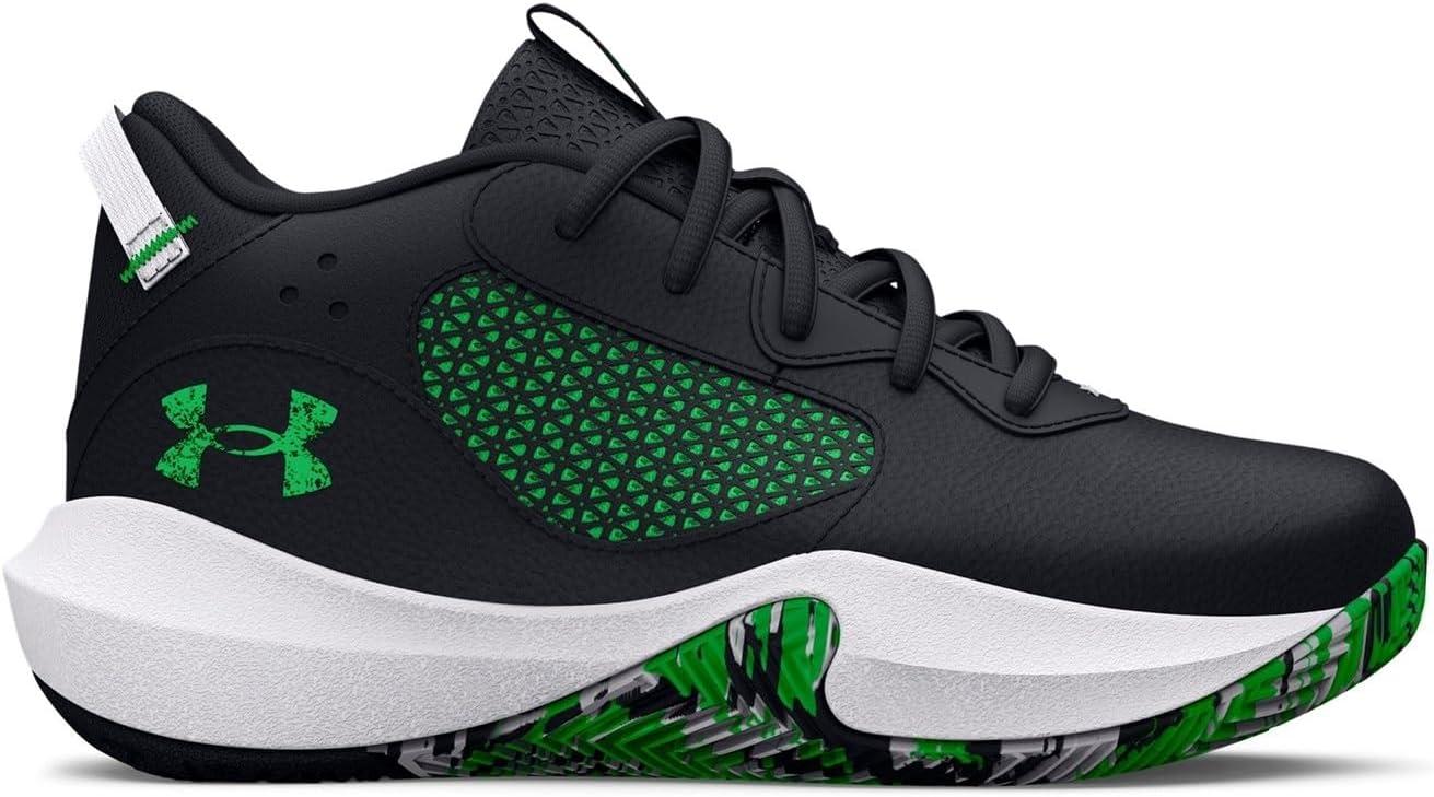 imageUnder Armour Kids Grade School Lockdown 6 Basketball Shoe005 BlackWhiteGreen Screen