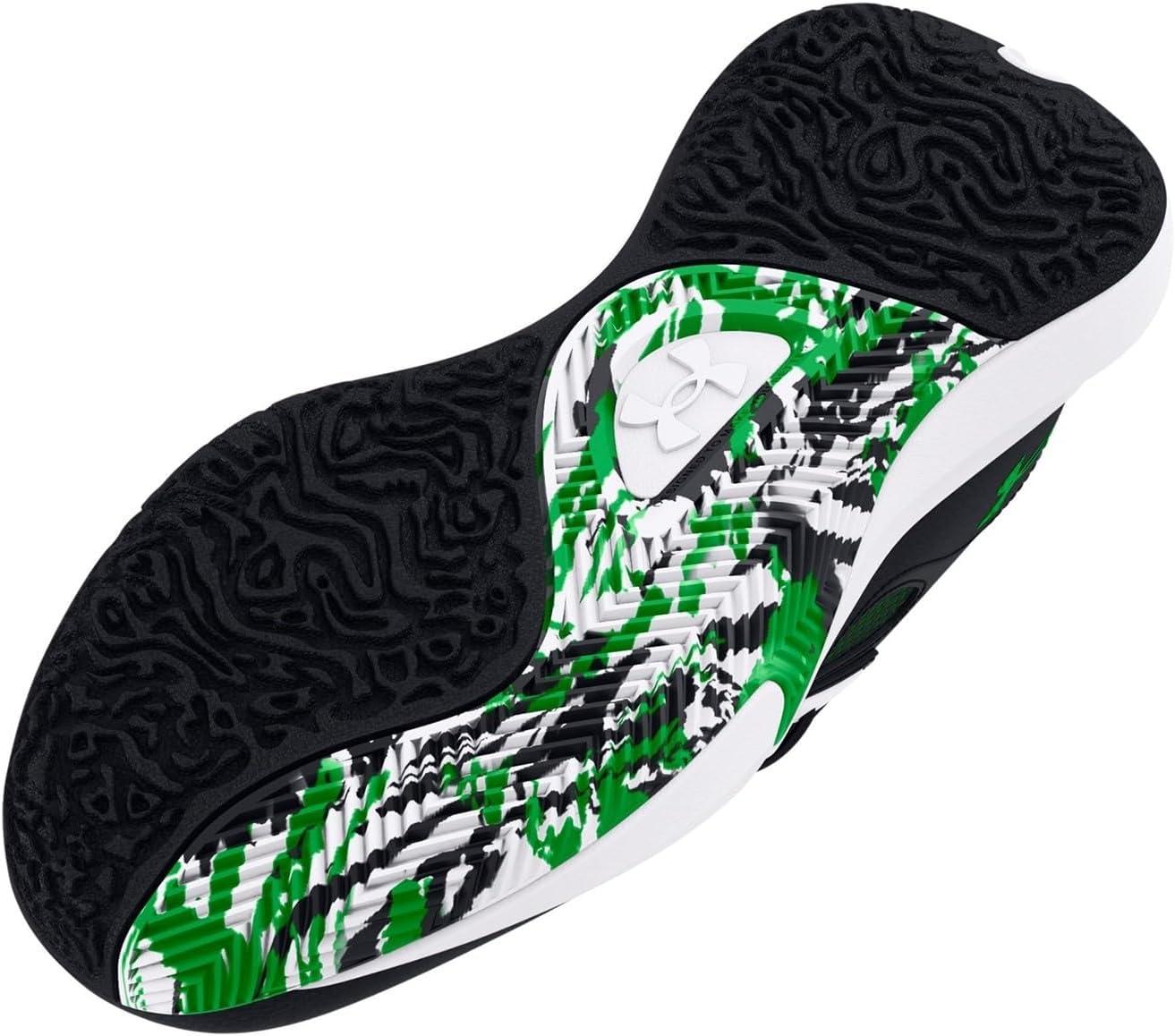 imageUnder Armour Kids Grade School Lockdown 6 Basketball Shoe006 BlackWhiteGreen Screen