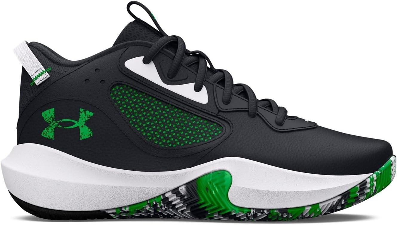 imageUnder Armour Kids Grade School Lockdown 6 Basketball Shoe006 BlackWhiteGreen Screen