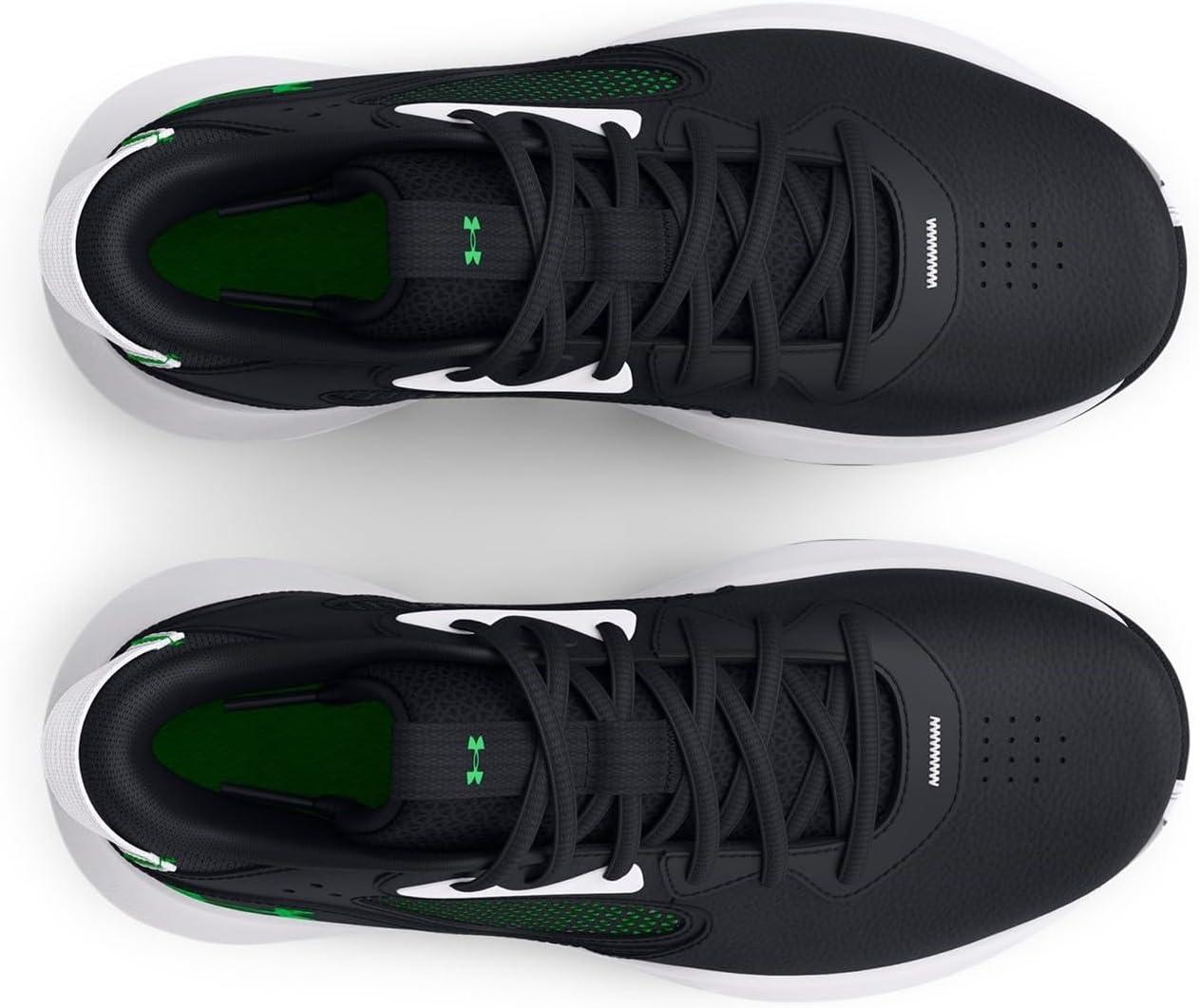 imageUnder Armour Kids Grade School Lockdown 6 Basketball Shoe006 BlackWhiteGreen Screen