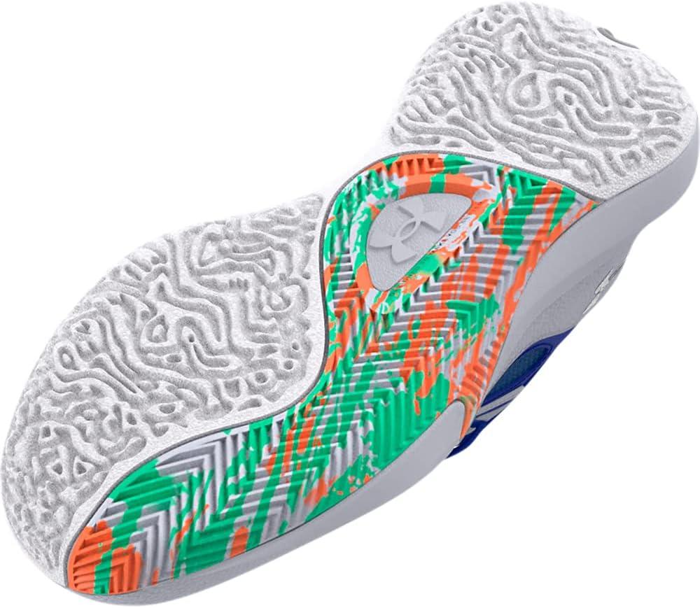 imageUnder Armour Kids Grade School Lockdown 6 Basketball Shoe100 Mod GrayRoyalWhite