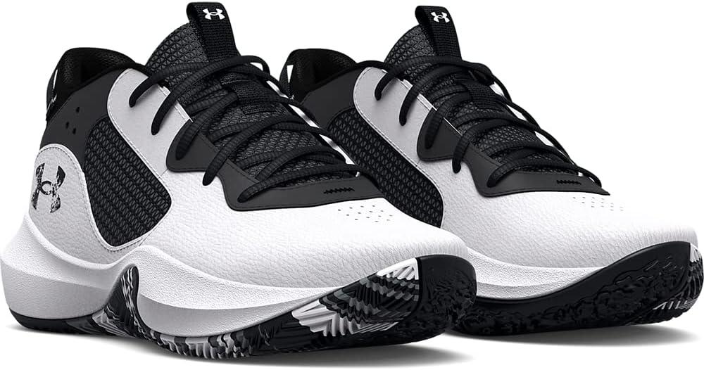 imageUnder Armour Kids Grade School Lockdown 6 Basketball Shoe101 WhiteBlackBlack