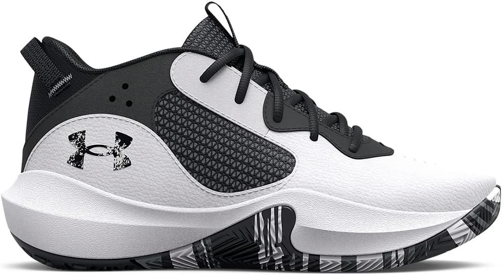 imageUnder Armour Kids Grade School Lockdown 6 Basketball Shoe101 WhiteBlackBlack