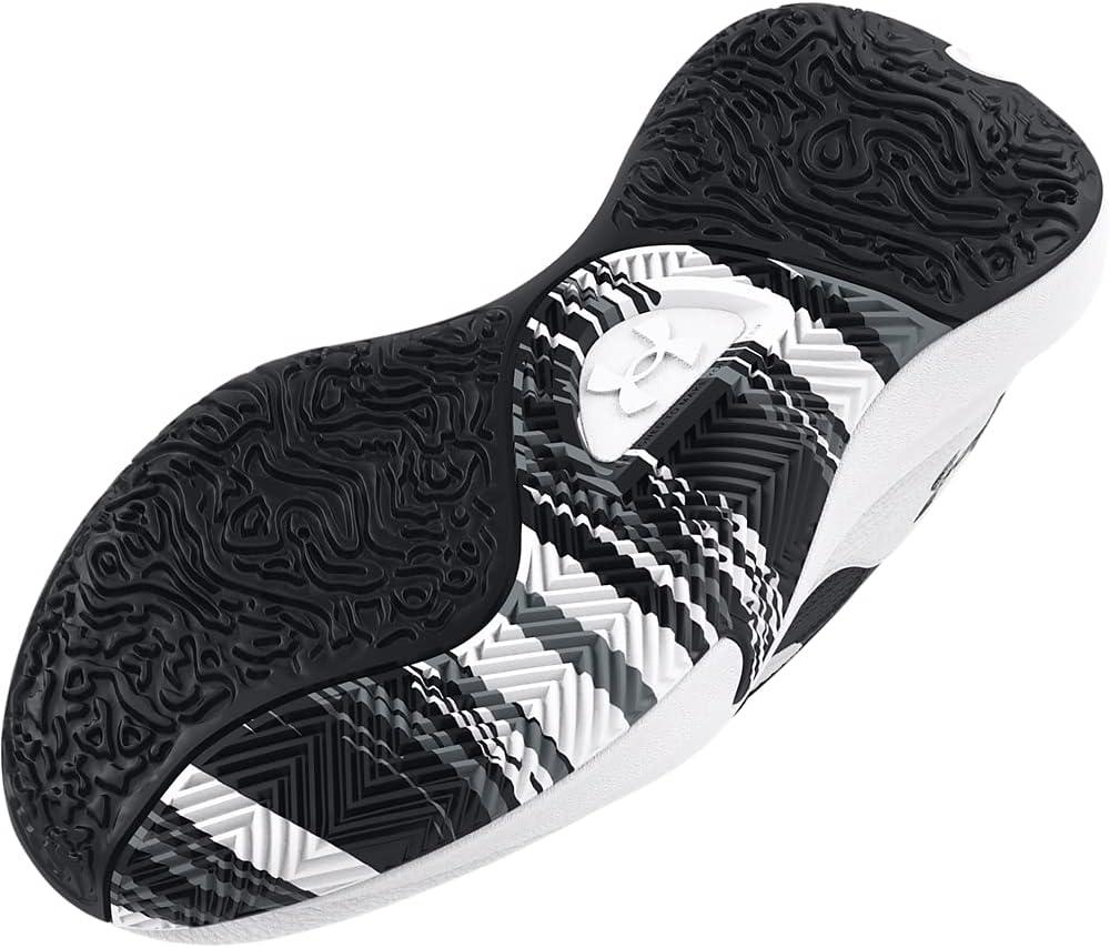 imageUnder Armour Kids Grade School Lockdown 6 Basketball Shoe101 WhiteBlackBlack