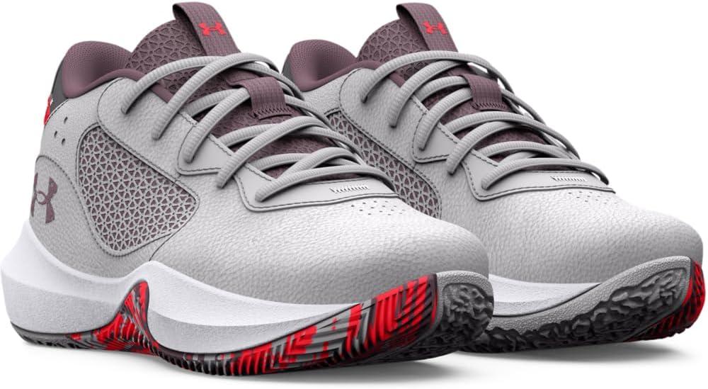 imageUnder Armour Kids Grade School Lockdown 6 Basketball Shoe102 Halo GrayBetaMisty Purple