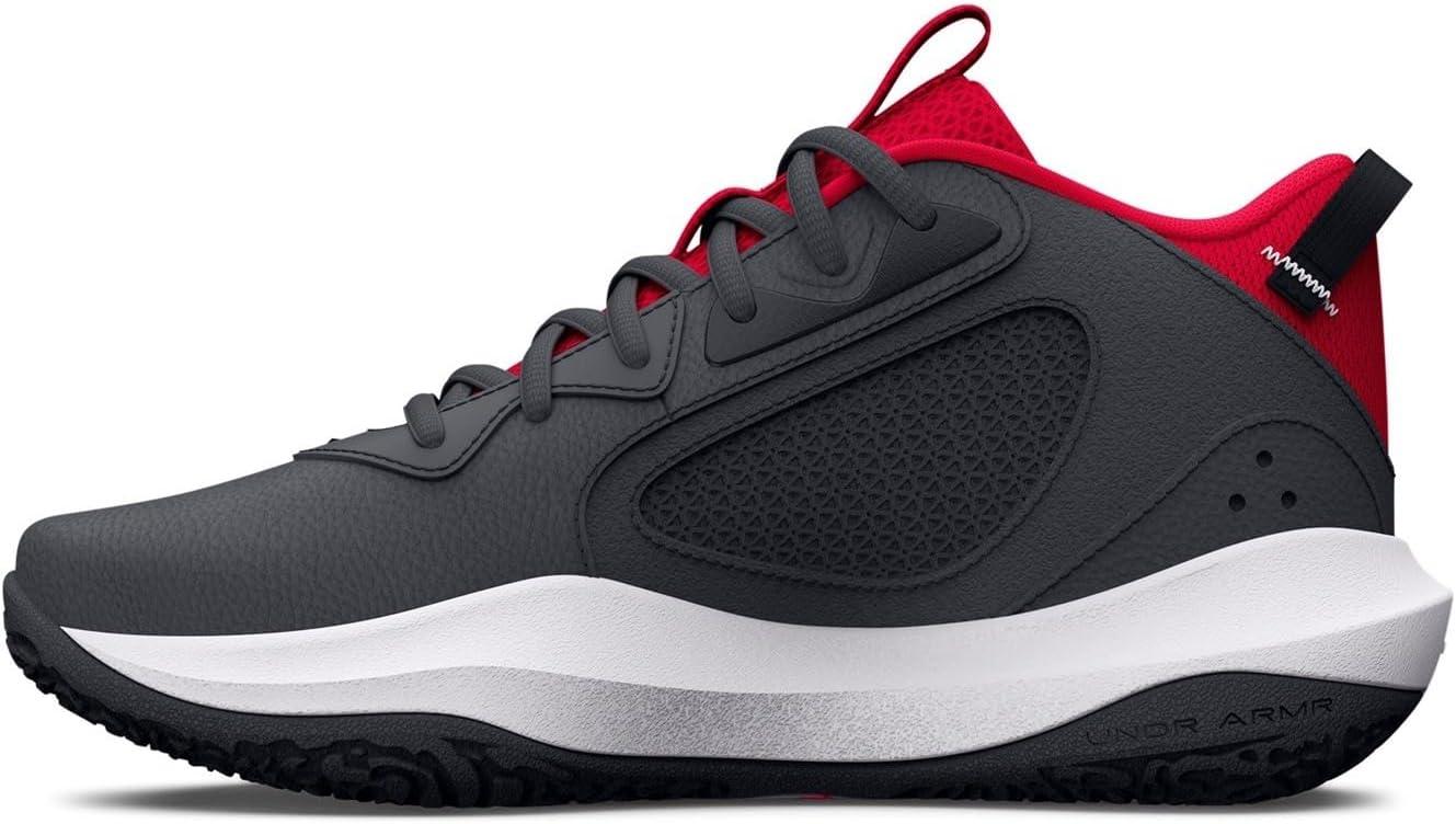 imageUnder Armour Kids Grade School Lockdown 6 Basketball Shoe102 Pitch GrayBlackWhite