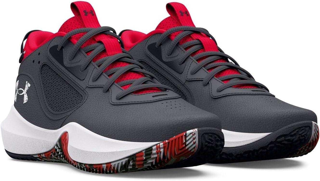 imageUnder Armour Kids Grade School Lockdown 6 Basketball Shoe102 Pitch GrayBlackWhite