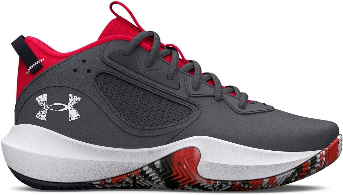 imageUnder Armour Kids Grade School Lockdown 6 Basketball Shoe102 Pitch GrayBlackWhite