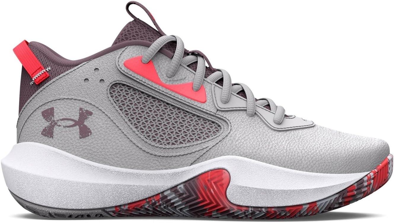 imageUnder Armour Kids Grade School Lockdown 6 Basketball Shoe103 Halo GrayBetaMisty Purple