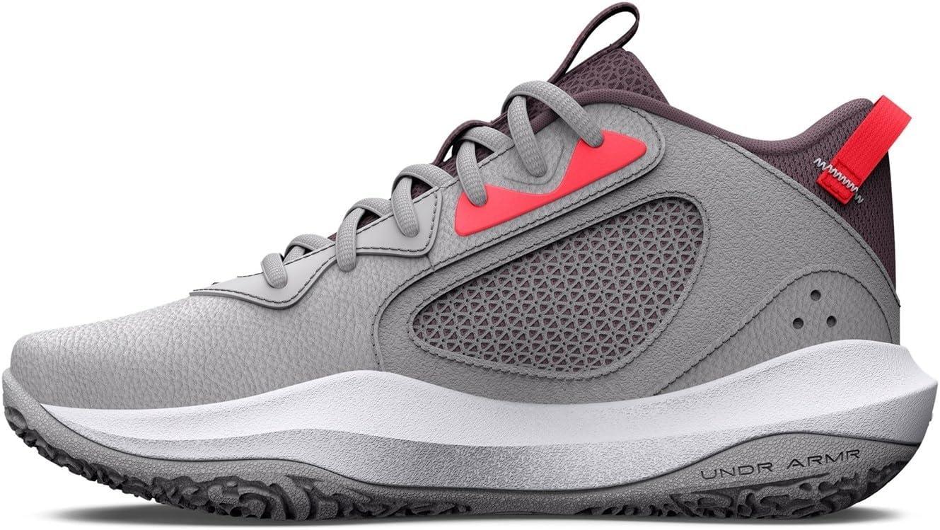 imageUnder Armour Kids Grade School Lockdown 6 Basketball Shoe103 Halo GrayBetaMisty Purple