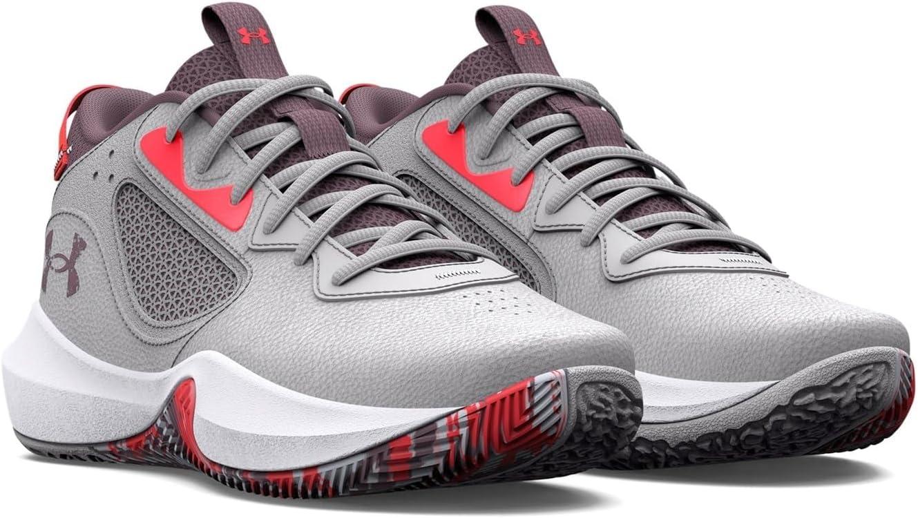 imageUnder Armour Kids Grade School Lockdown 6 Basketball Shoe103 Halo GrayBetaMisty Purple