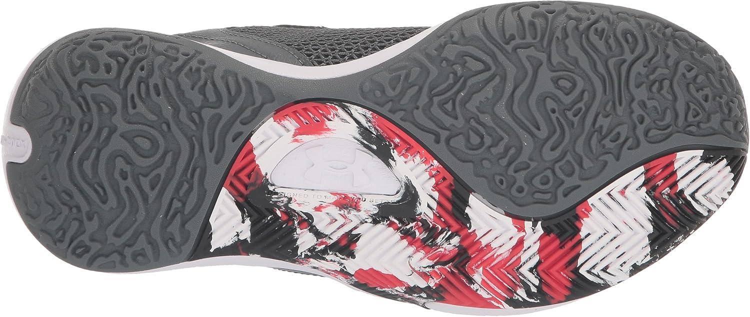 imageUnder Armour Kids Grade School Lockdown 6 Basketball Shoe103 Pitch GrayBlackWhite