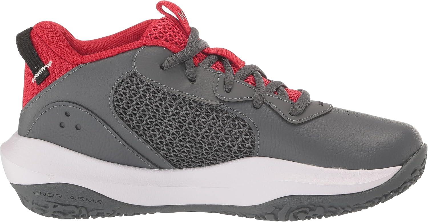 imageUnder Armour Kids Grade School Lockdown 6 Basketball Shoe103 Pitch GrayBlackWhite