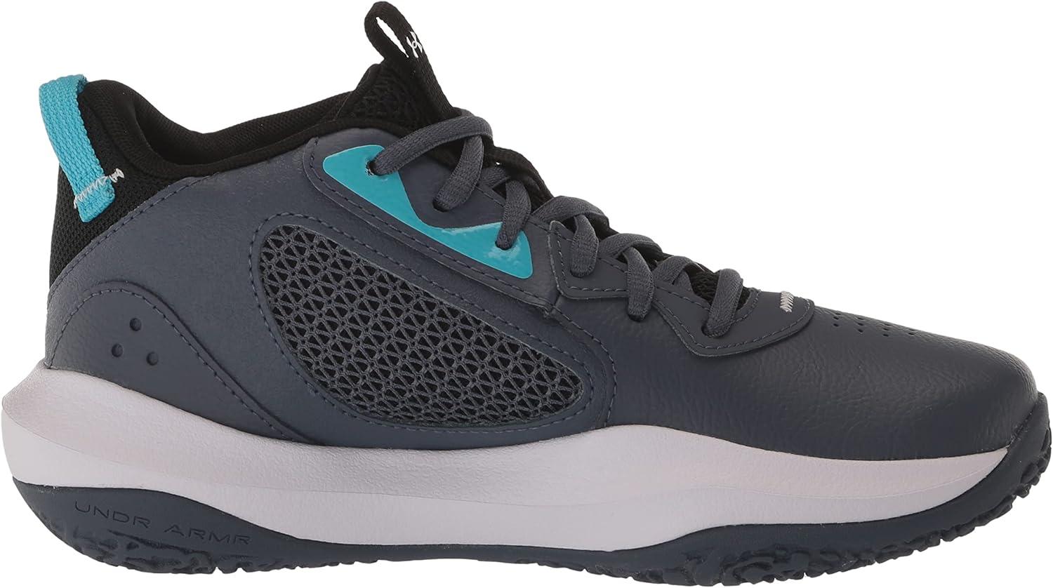 imageUnder Armour Kids Grade School Lockdown 6 Basketball Shoe400 Downpour GrayBlackWhite