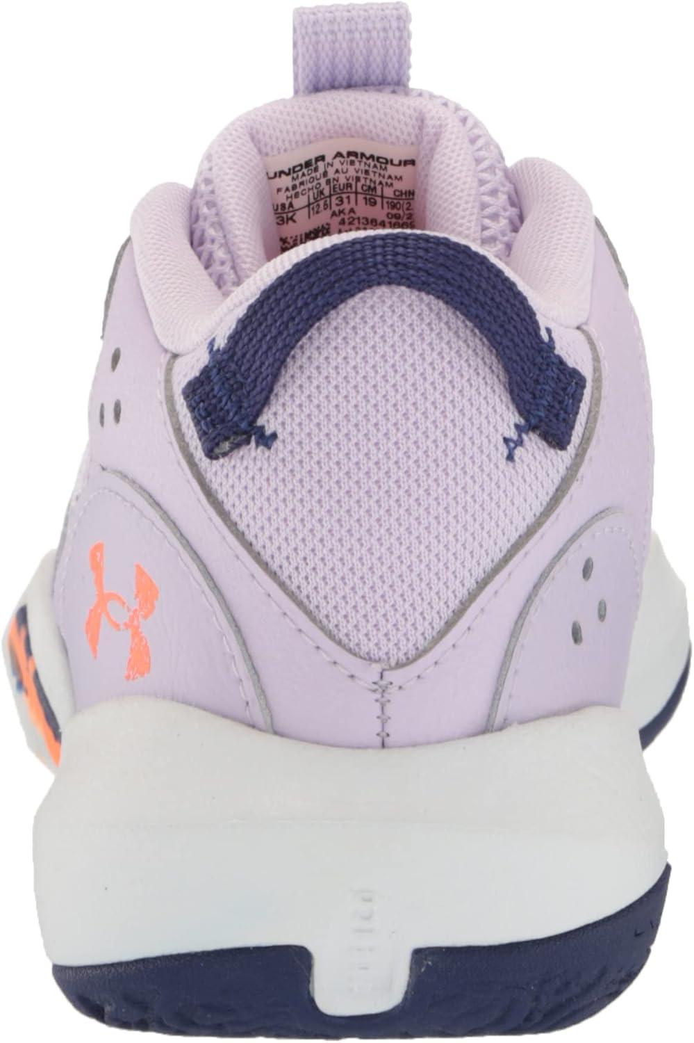 imageUnder Armour Kids Grade School Lockdown 6 Basketball Shoe500 Nebula PurpleSonar BlueOrange Blast