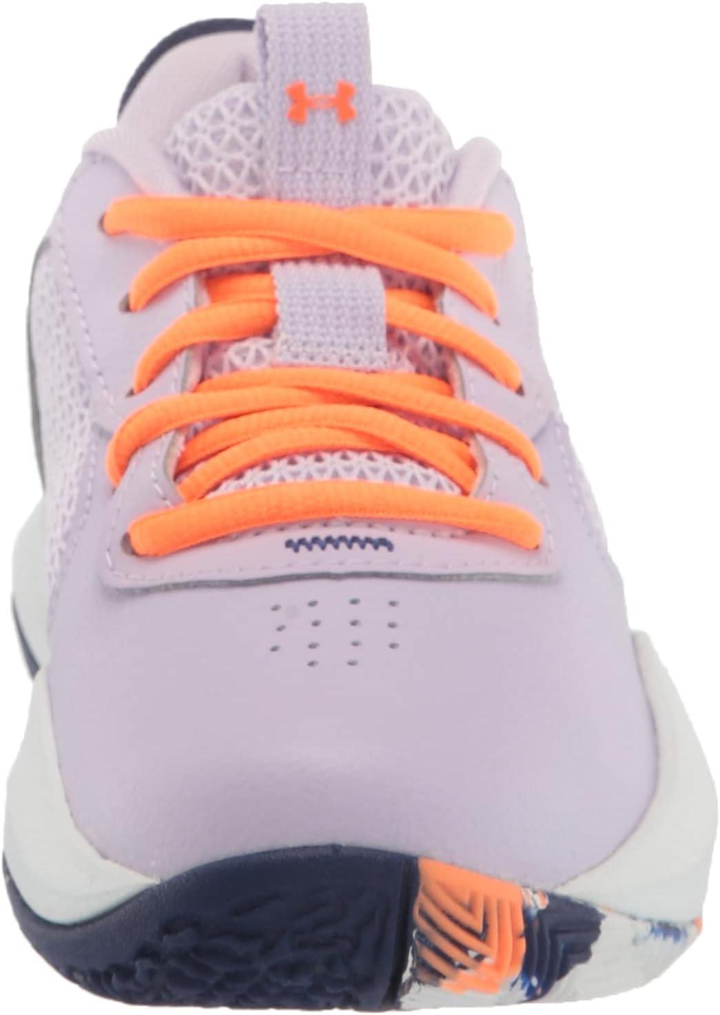 imageUnder Armour Kids Grade School Lockdown 6 Basketball Shoe500 Nebula PurpleSonar BlueOrange Blast