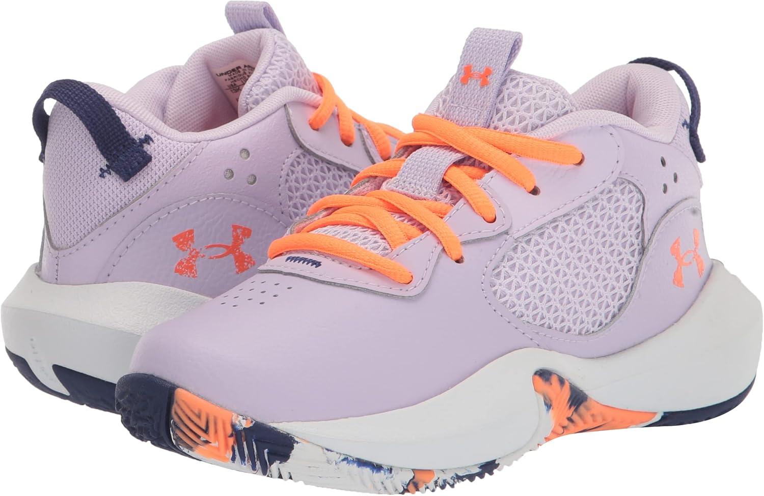 imageUnder Armour Kids Grade School Lockdown 6 Basketball Shoe500 Nebula PurpleSonar BlueOrange Blast