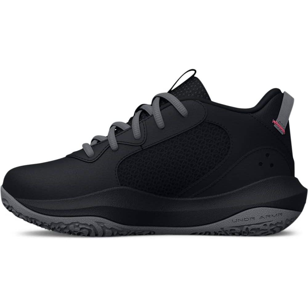 imageUnder Armour Kids Grade School Lockdown 6 Basketball Shoe002 BlackBlitz RedWhite