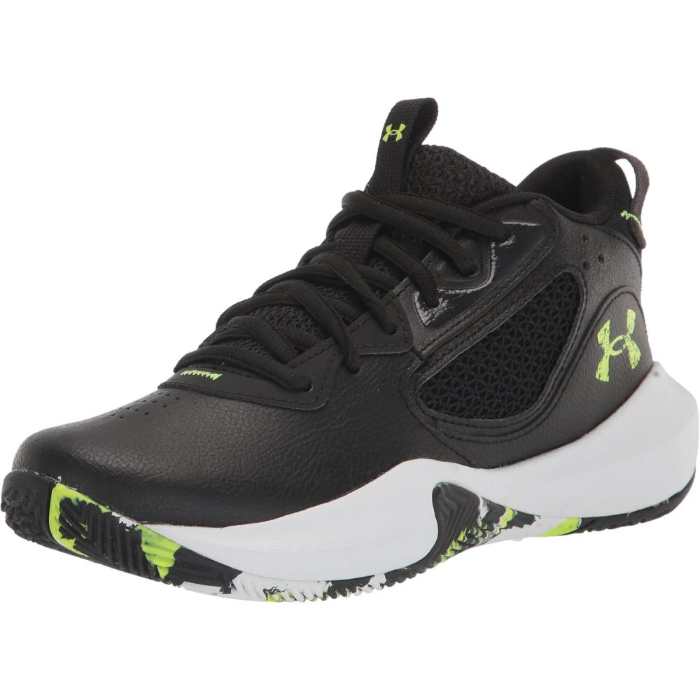 imageUnder Armour Kids Grade School Lockdown 6 Basketball Shoe004 BlackGray MistLime Surge