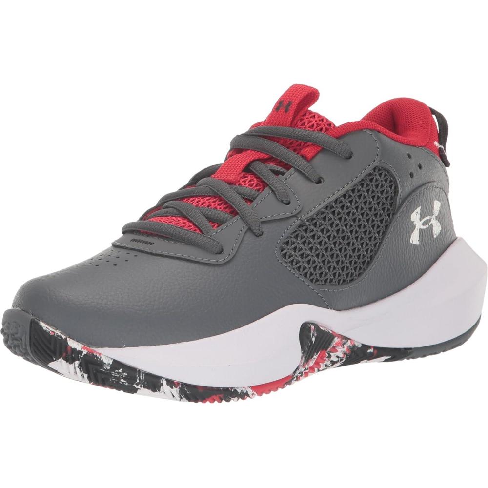 imageUnder Armour Kids Grade School Lockdown 6 Basketball Shoe103 Pitch GrayBlackWhite