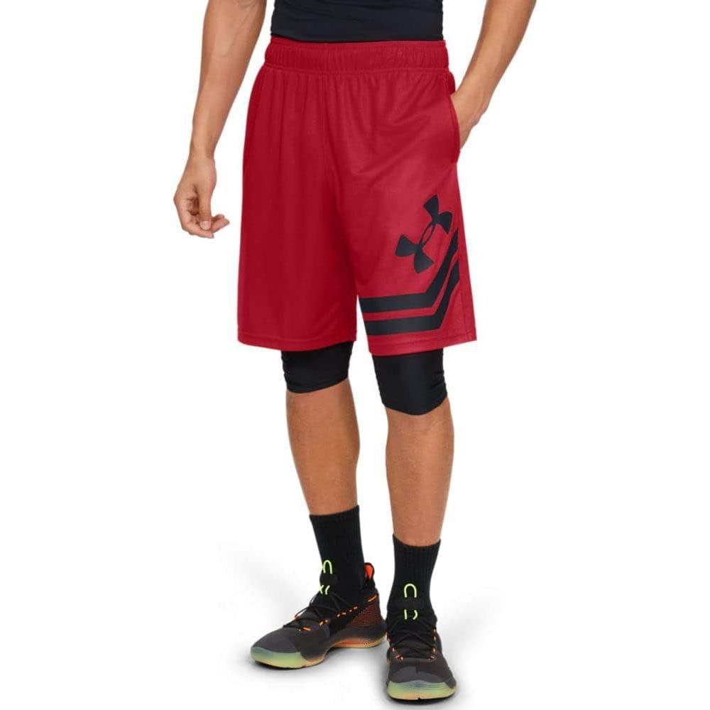 imageUnder Armour Mens Baseline 10inch Court ShortsRed Black