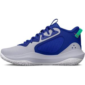 imageUnder Armour Kids Grade School Lockdown 6 Basketball Shoe100 Mod GrayRoyalWhite