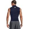 imageUnder Armour Mens HeatGear Compression Mock SleevelessMidnight Navy 410White