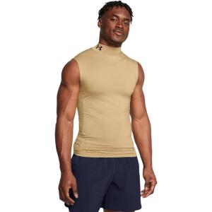 imageUnder Armour Mens HeatGear Compression Mock Sleeveless715 Team Vegas Gold   Black