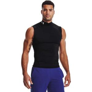 imageUnder Armour Mens HeatGear Compression Mock SleevelessBlack 001White