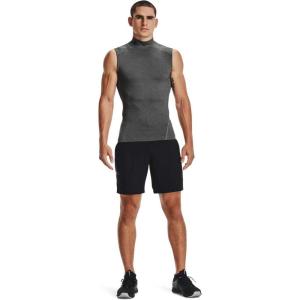 imageUnder Armour Mens HeatGear Compression Mock SleevelessCarbon Heather 090Black