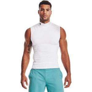 imageUnder Armour Mens HeatGear Compression Mock SleevelessWhite 100Black