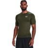 imageUnder Armour Mens HeatGear Compression ShortSleeve TShirt390 Marine Od Green   White