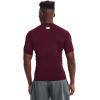 imageUnder Armour Mens HeatGear Compression ShortSleeve TShirtMaroon 609White