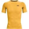 imageUnder Armour Mens HeatGear Compression ShortSleeve TShirtSteeltown Gold 750Black
