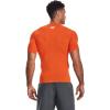imageUnder Armour Mens HeatGear Compression ShortSleeve TShirtTeam Orange 800Black