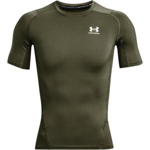 imageUnder Armour Mens HeatGear Compression ShortSleeve TShirt390 Marine Od Green   White