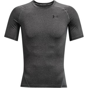 imageUnder Armour Mens HeatGear Compression ShortSleeve TShirtCarbon Heather 090Black