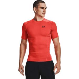 imageUnder Armour Mens HeatGear Compression ShortSleeve TShirtDark Orange 860Black
